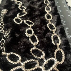 Silver Rope Link Chain Belt – Adjustable Plus Size – approximately 48 inches